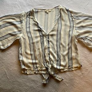 Stripe Tie Front Top